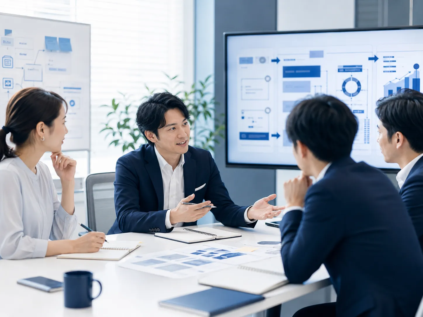 業務整理のためのヒアリングとディスカッションを行うワークショップのイメージ